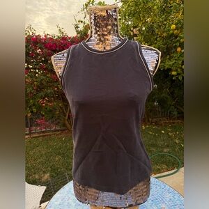 LOFT Dark Blue Tank Top with White Trim